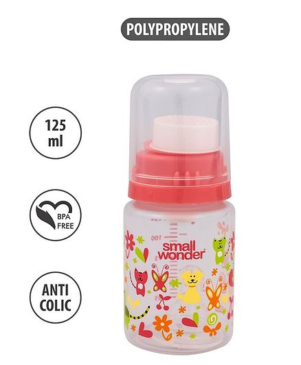 Small Wonder Feeding Bottle Animal Print Pink - 125 ml