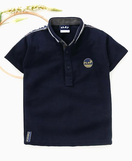 Little Kangaroos Half Sleeves Tee Play Patch - Navy Blue