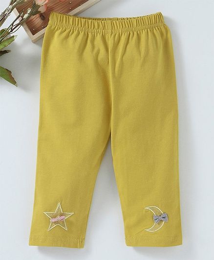Meng Wa Full Length Lounge Pant Star Embroidered - Yellow