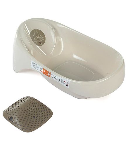 Medium Size Baby Bath Tub With Anti Skid Base - Beige