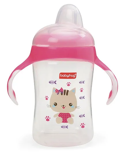 Babyhug Silicone Soft Spout Sipper With Handle Pink - 300 ml