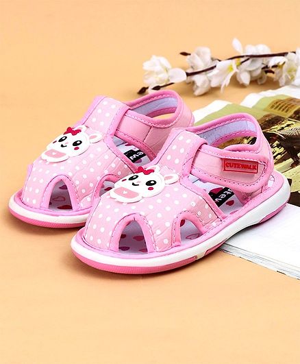 Cute Walk by Babyhug Sandals Bunny Motif - Light Pink