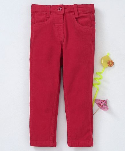 Babyhug Full Length Corduroy Pant - Pink