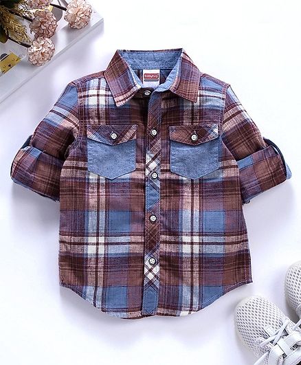 Babyhug Full Sleeves Shirt Checks Pattern - Red