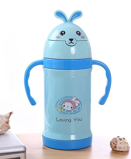 Kidofash Loving You Print Sipper Stainless Steel Water Bottle - Blue
