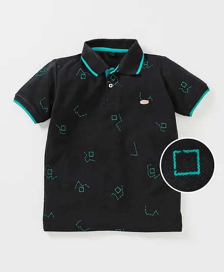 Earth Conscious Half Sleeves Printed Tee - Dark Grey