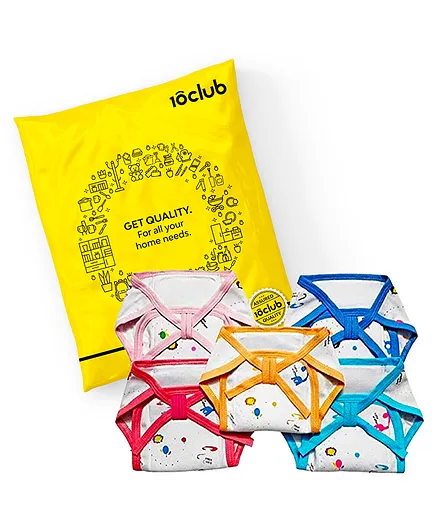 My NewBorn Padded Cloth Nappies Set of 5 - Multicolour