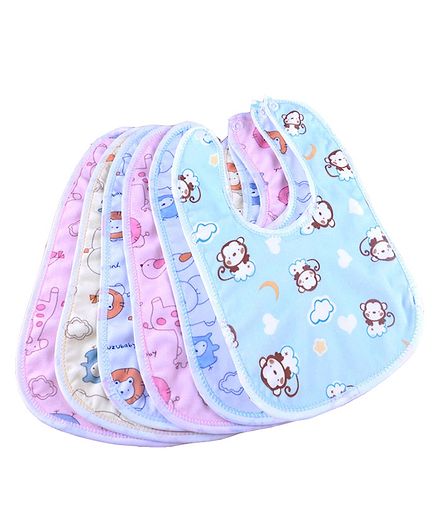 My Newborn Cotton Bibs Set of 6 - Multicolour