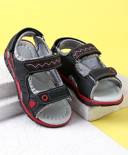 Cute Walk by Babyhug Sandals Velcro Closure - Black & Red