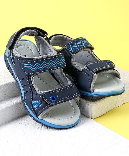 Cute Walk by Babyhug Sandals Velcro Closure - Black & Blue