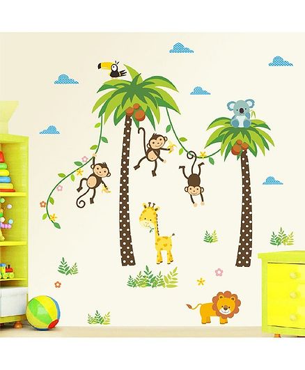 Oren Empower Monkey Tree Wall Sticker - Brown Green