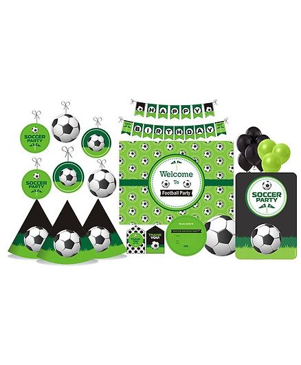Prettyurparty Football Party Decoration Kit Blue Green - Pack of 90