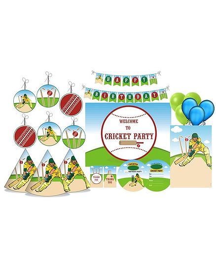 Prettyurparty Cricket Themed Party Decorations Set - Green