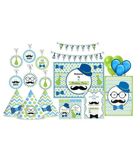 Prettyurparty Little Man Themed Party Decorations Set - Green