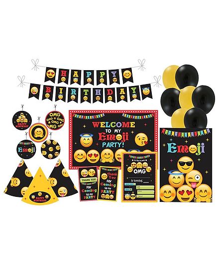 Prettyurparty Emoji Party Decoration Pack of 90 - Multicolor
