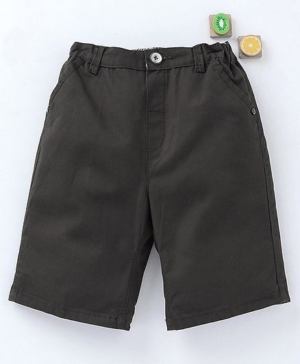 Olio Kids Solid Shorts - Olive Green
