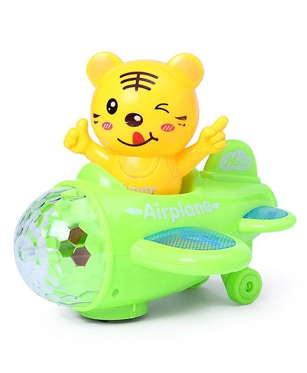 Musical Toy Plane With 4D Light - Green