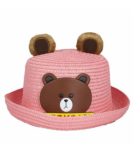 Kidofash Bear Patched Hat - Light Pink