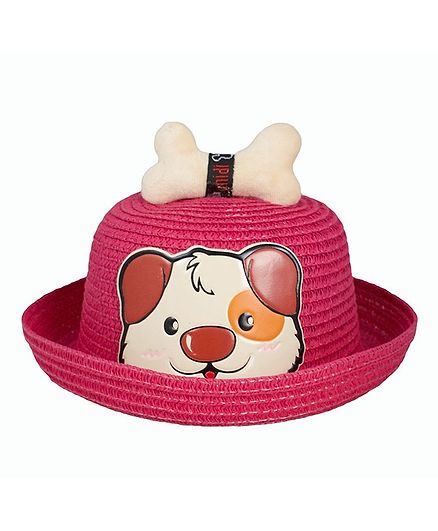 Kidofash Dog Face Patched Hat - Pink