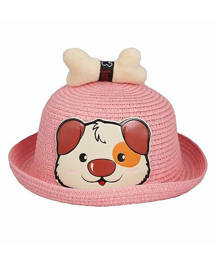 Kidofash Dog Face Patched Hat - Pink