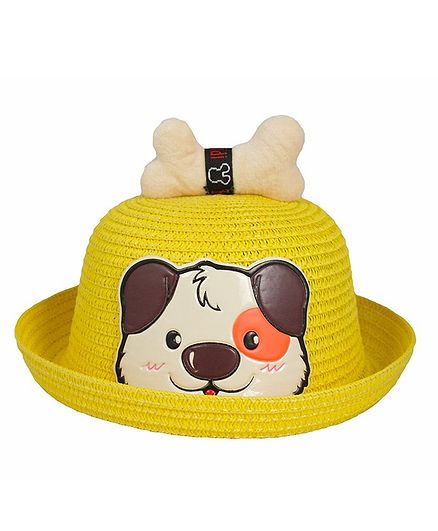 Kidofash Dog Face Patched Hat - Yellow