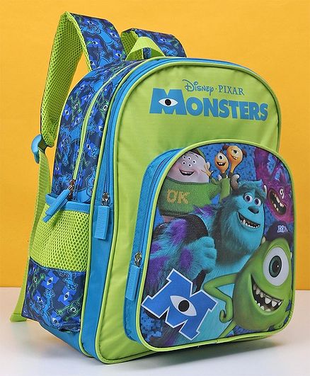 Disney Monsters School Bag Green Blue - 14 Inches