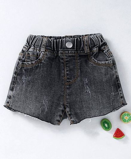 Kookie Kids Distressed Faded Shorts - Black