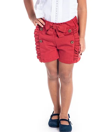 Cherry Crumble by Nitt Hyman Bow Detailed Shorts - Peach