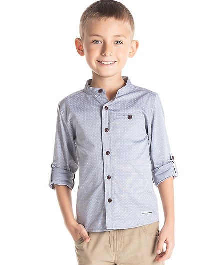 Cherry Crumble by Nitt Hyman Polka Dot Print Full Sleeves Shirt - Grey