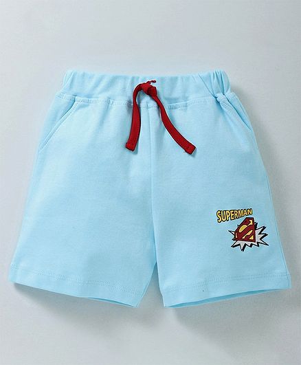 Mom's Love Shorts Superman Print - Aqua Blue