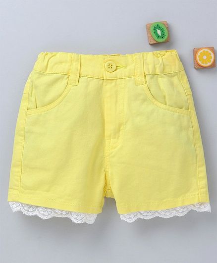 Olio Kids Shorts With Adjustable Elasticated Waist - Yellow