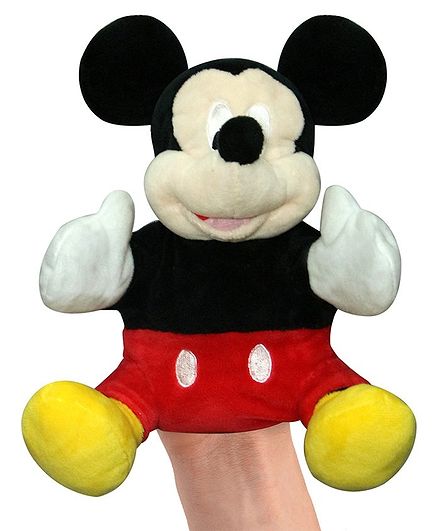 Disney Mickey Mouse Hand Puppet Black Red - Height 20 cm