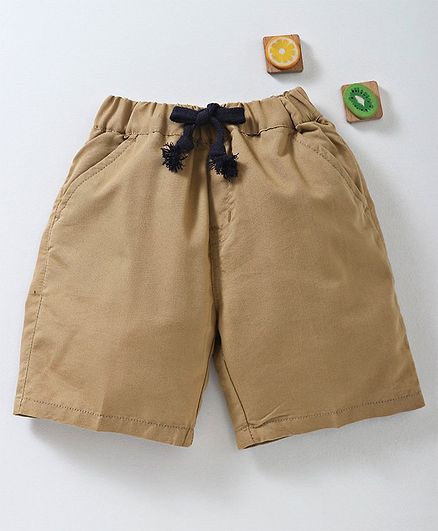 Olio Kids Solid Shorts - Beige
