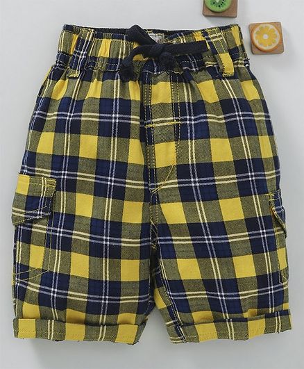 Olio Kids Tartan Bermuda Shorts - Yellow Blue