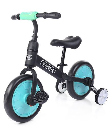 Babyhug Rover 2-1 Plug & Play Balance Bike & Bicycle Blue - 12 inches
