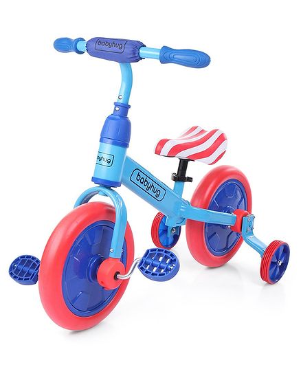 Babyhug Wanderer Self 4-1 Balance BikeRed Light Blue - 12 inches