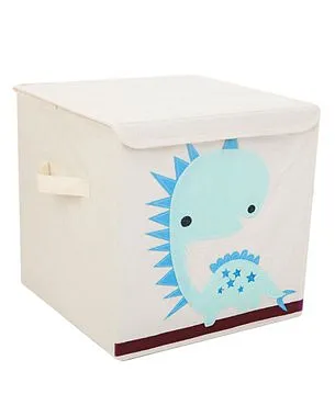 Nee & Wee Dinosaur Print Storage Box - White & Blue