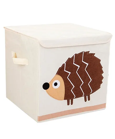Nee & Wee Porcupine Print Storage Box - White & Brown