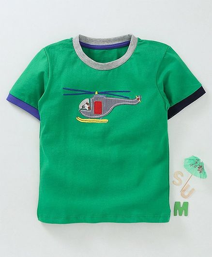Kookie Kids Half Sleeves Tee Helicopter Patch - Grey