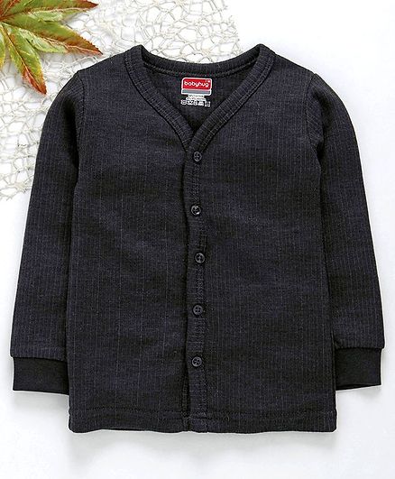 Babyhug Front Open Thermal Vest - Dark Grey