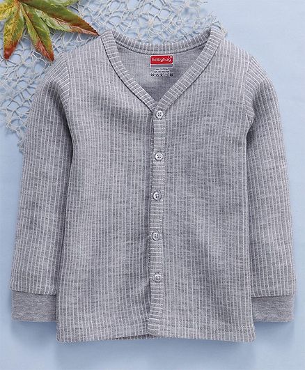 Babyhug Front Open Thermal Vest - Light Grey
