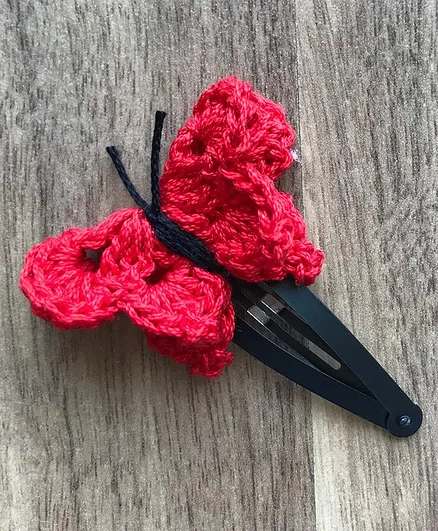 This and That by Vedika Crochet Butterfly Hair Clip - Red
