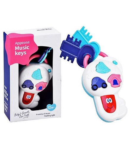 Emob Baby Pretend Play Musical Key Rattle With Lights - Multicolour
