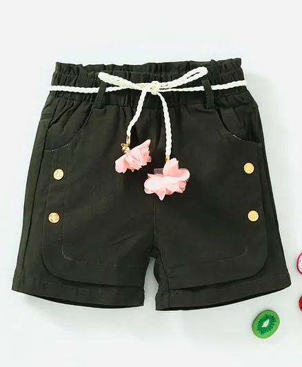 TBB Elasticated Waist Shorts With Belt - Olive Green