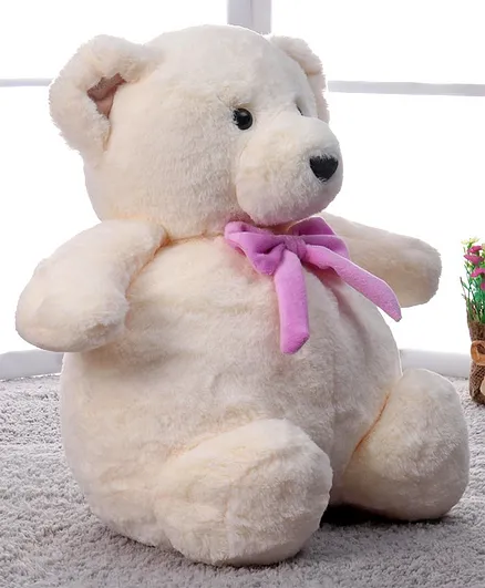 Benny & Bunny Stuff Teddy Bear Soft Toy With Bow Cream - Height 33 cm
