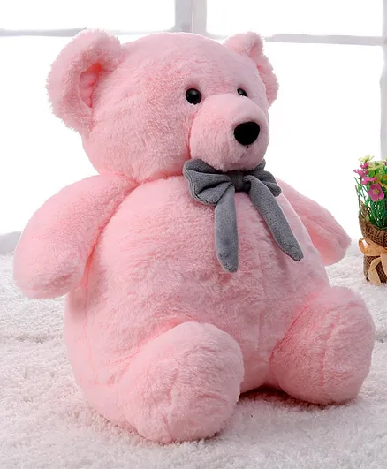 Benny & Bunny Stuff Teddy Bear Soft Toy With Bow Pink- Height 33 cm