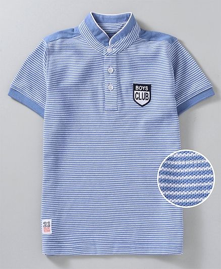 Olio Kids Half Sleeves Striped Tee - Blue