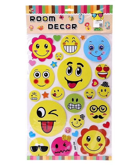 Emoji Theme Wall Sticker - Multicolor