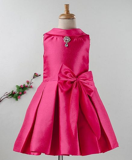 Enfance Big Bow Sleeveless Dress - Dark Pink
