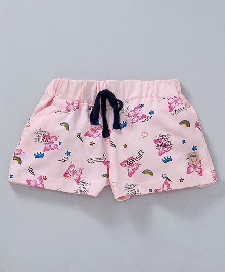 Olio Kids Shorts Butterfly Print - Light Pink